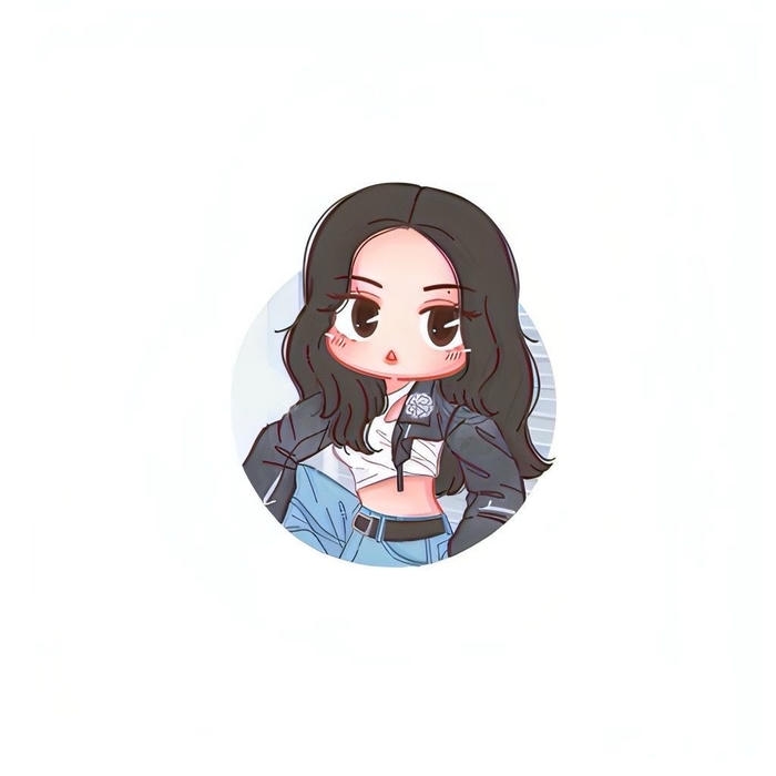 bức hình jennie chibi thiết kế tối giản