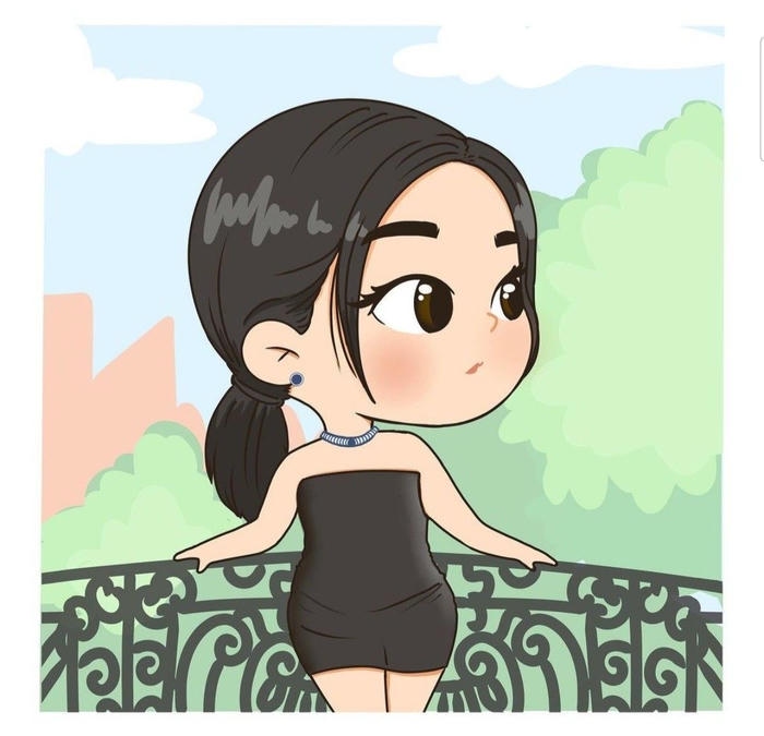 bức hình jisoo chibi phong dáng gọn gàng đáng mến