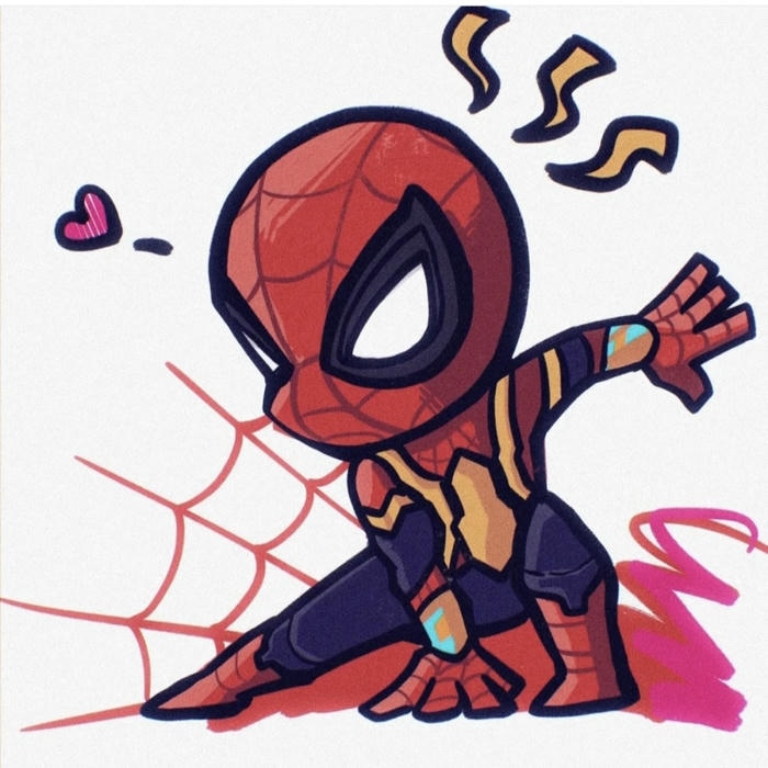 bức hình spider man chibi hình tượng siêu anh hùng
