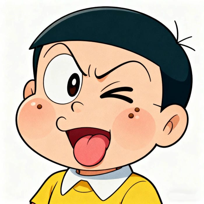 hình ảnh Nobita biểu cảm ngây ngô