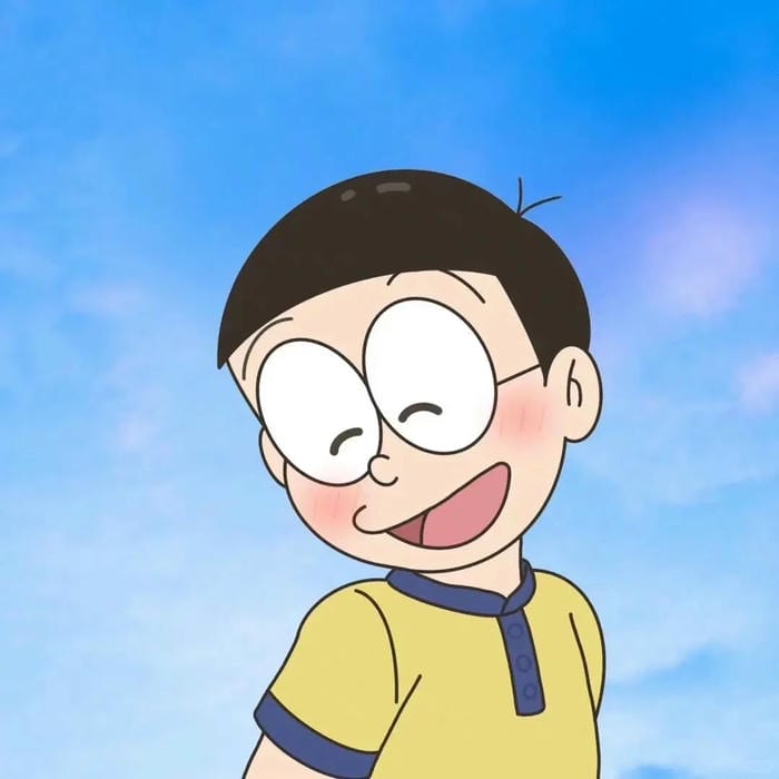 hình ảnh Nobita với nụ cười đáng yêu