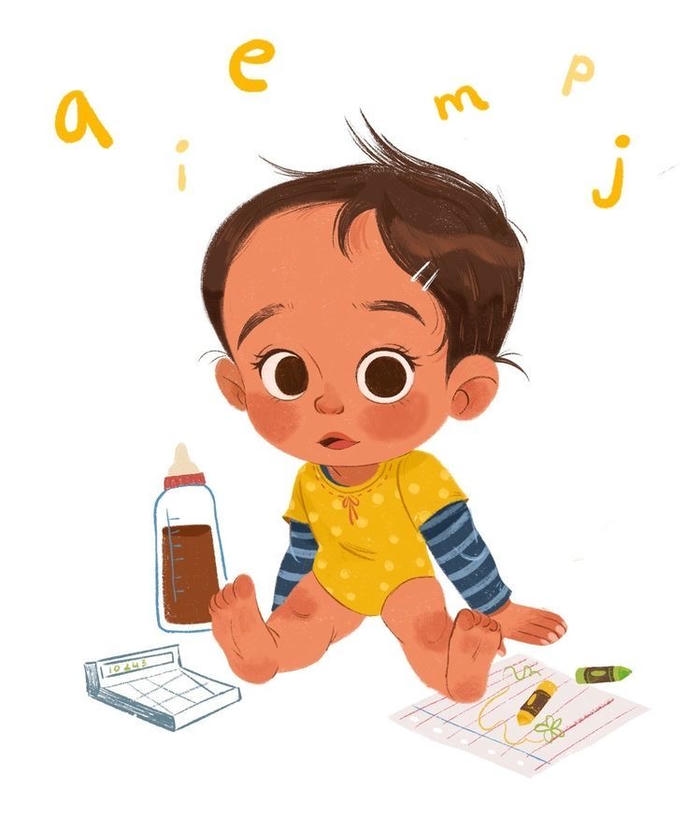 hình ảnh em bé chibi tập nói