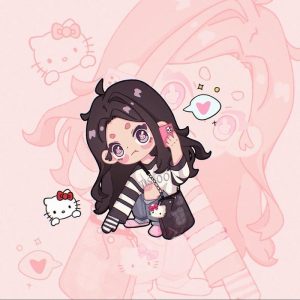 hình ảnh jisoo chibi dáng ngồi cute kẹo ngọt