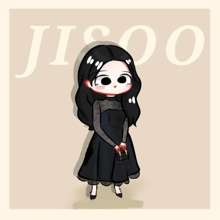 hình ảnh jisoo chibi phong dáng đơn giản dễ chịu