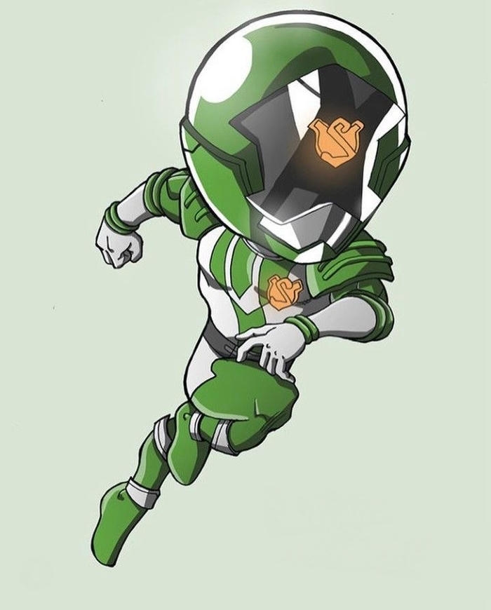 hình ảnh siêu nhân gao chibi thể hiện phong thái anh hùng