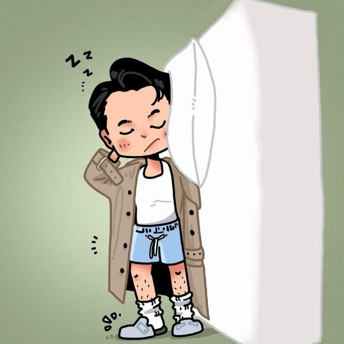 hình ảnh sơn tùng chibi phù hợp nằm ngủ đứng