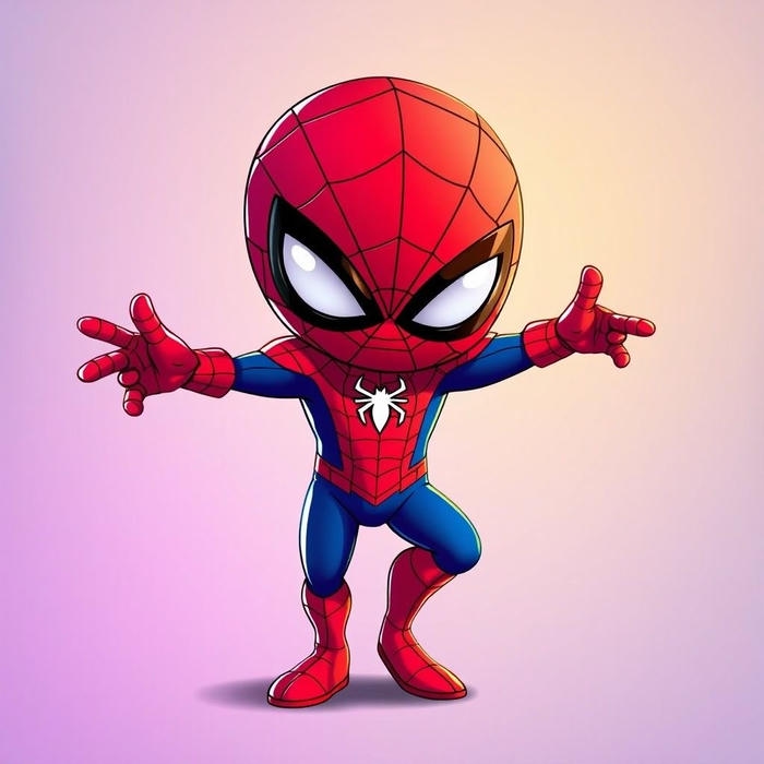 hình ảnh spider man chibi trạng thái đứng yên chắc chắn