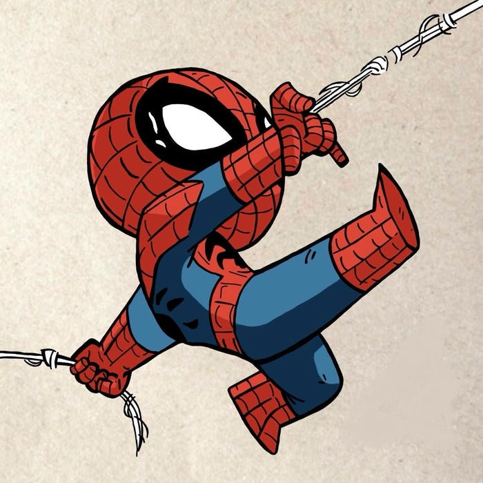 hình ảnh spider man chibi trạng thái sẵn sàng hành động