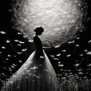 hình cô gái đen trắng bí ẩn