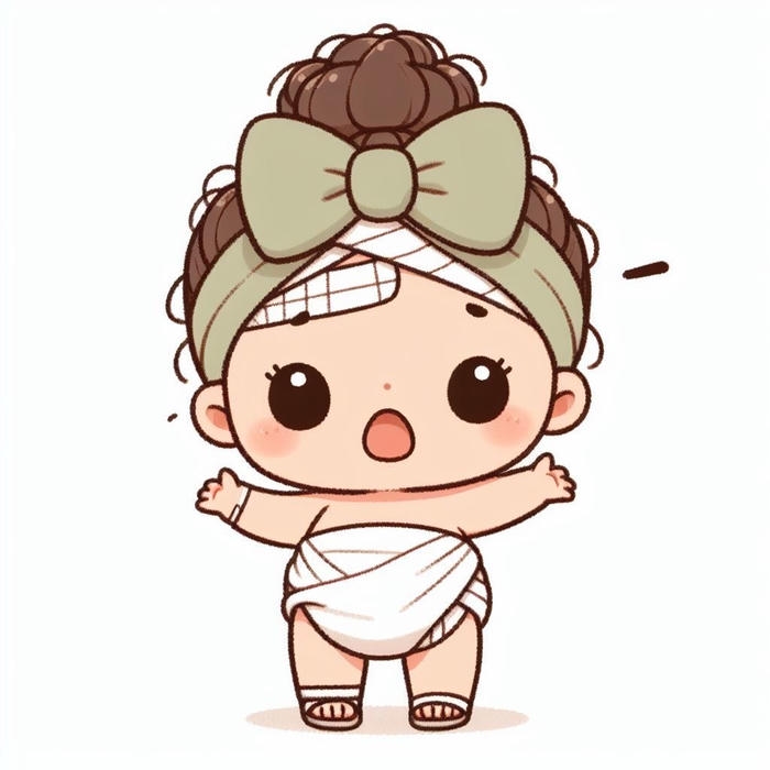 hình em bé chibi mô tả em bé những ngày đầu đời