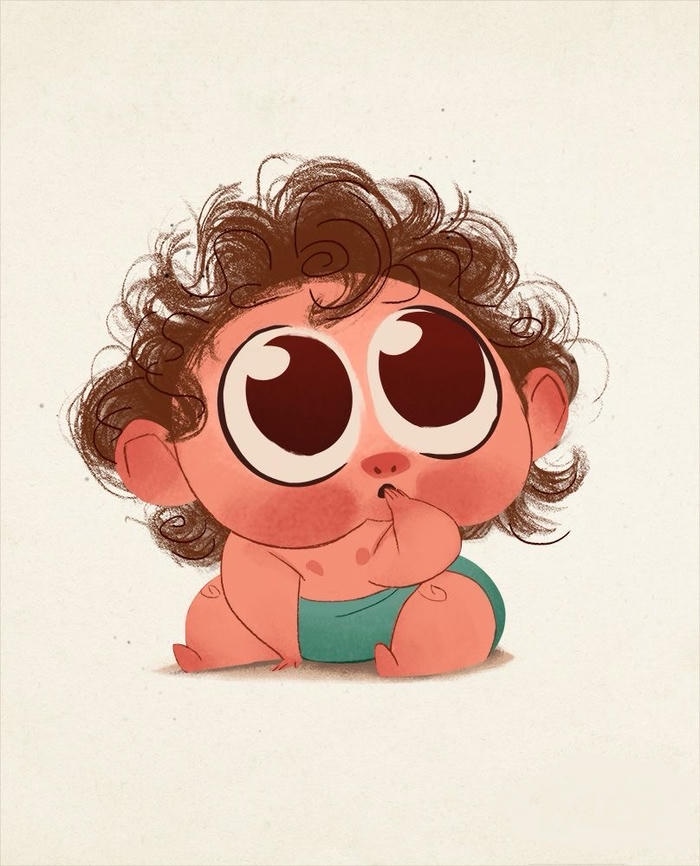 hình em bé chibi với hình ảnh em bé mới sinh