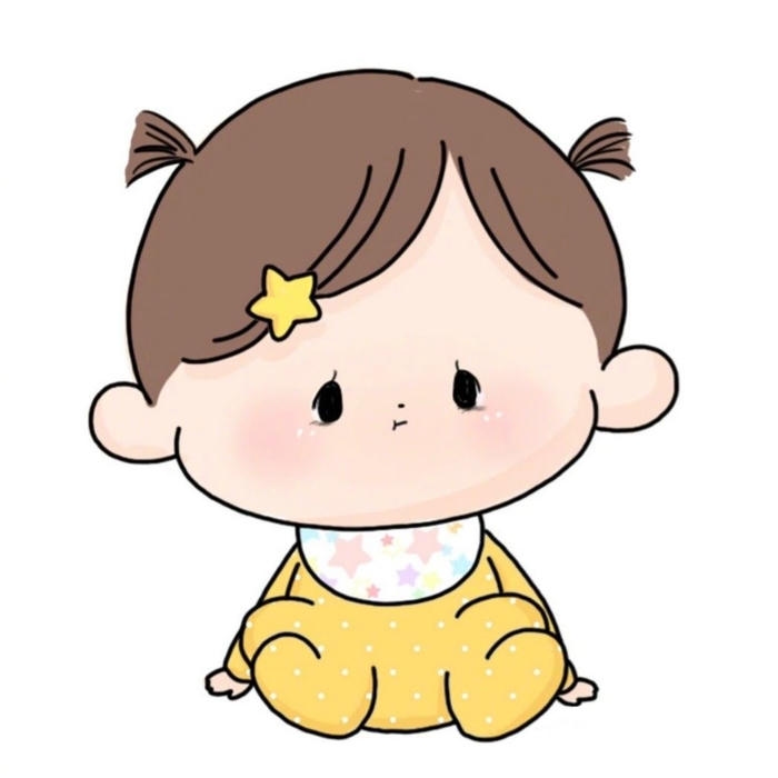 hình em bé chibi với nét đặc trưng của sơ sinh