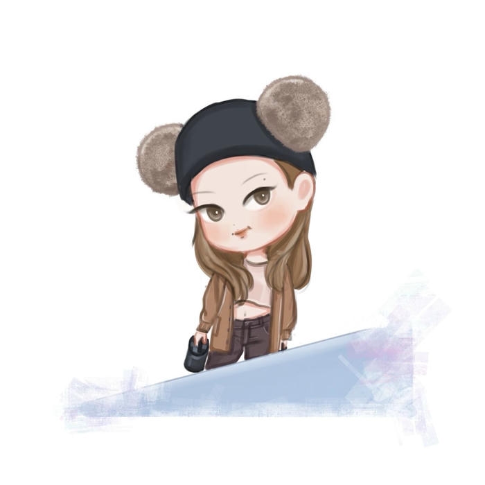 hình jennie chibi bố cục trung tâm