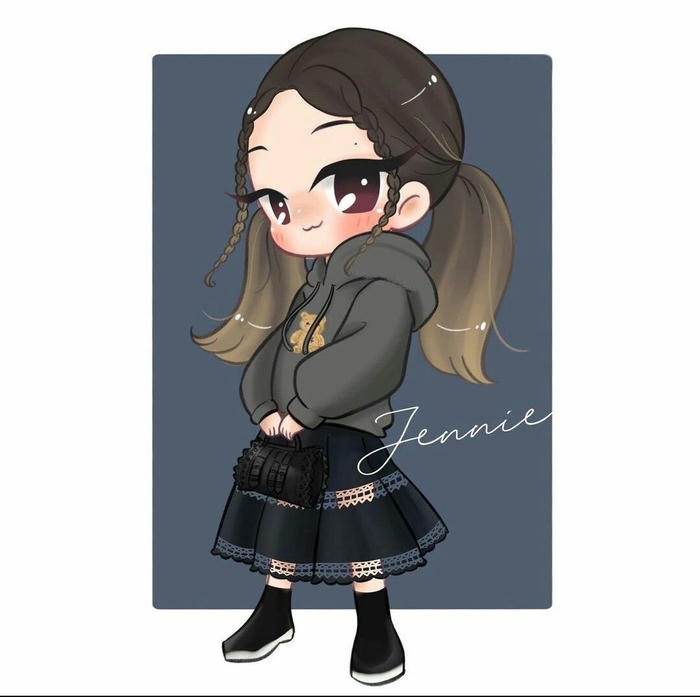 hình jennie chibi chibi hóa nhân vật nữ