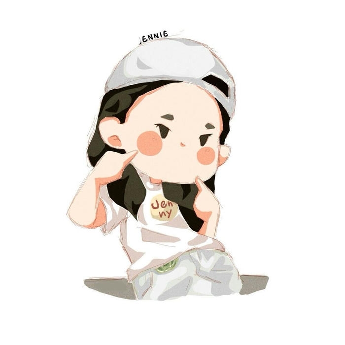hình jennie chibi dùng cho thiết kế đồ họa