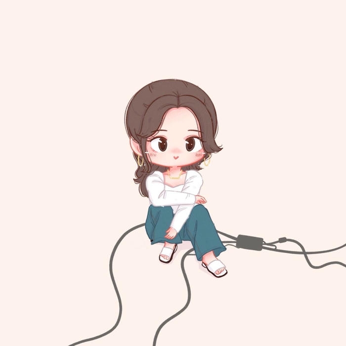 hình jisoo chibi đường nét mềm đều mắt