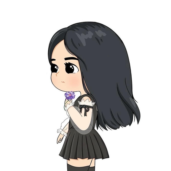 hình jisoo chibi gương mặt cân đối dễ xem