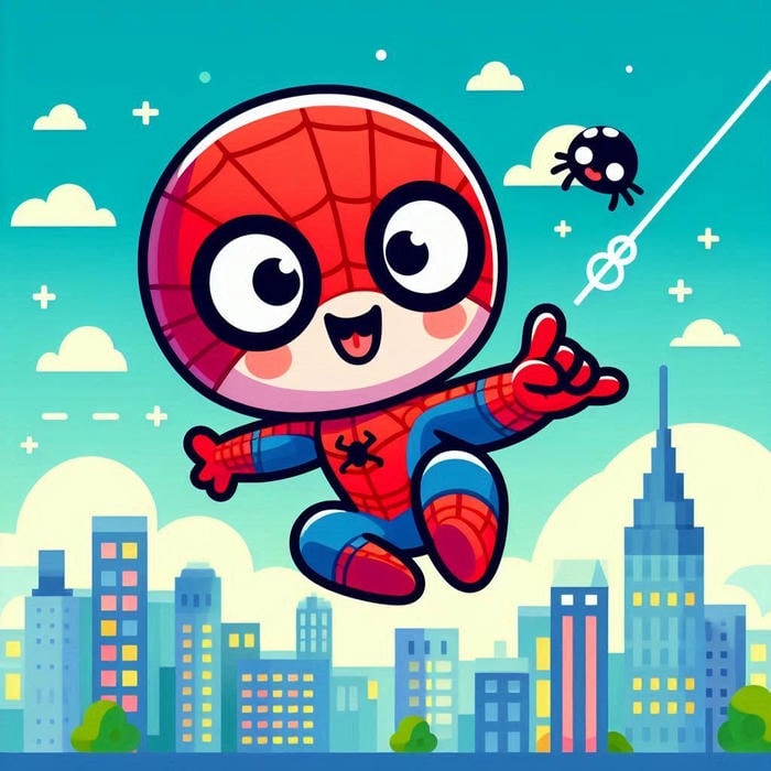 hình spider man chibi phong độ linh hoạt đặc trưng