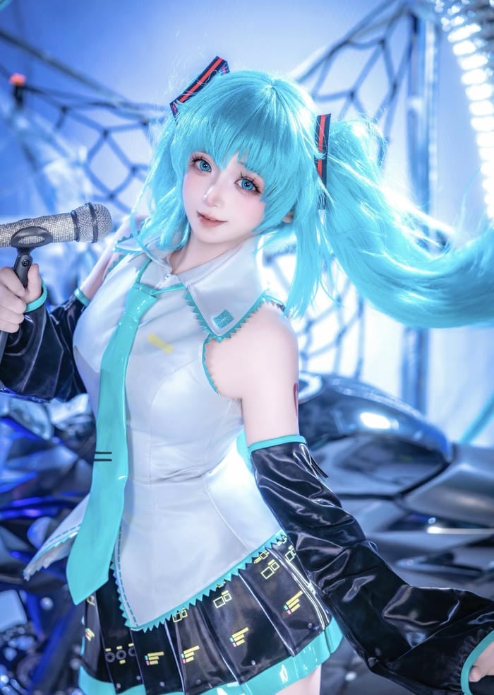 Bức ảnh cosplay miku ghi lại không gian buổi chụp