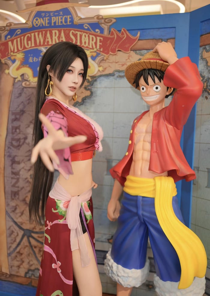 Bức hình cosplay boa hancock ghi nhận bố cục khung hình