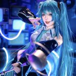 Hình cosplay miku ghi lại khoảnh khắc tạo dáng