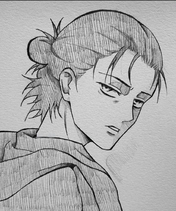 ánh mắt sắc lạnh tranh vẽ anime nam