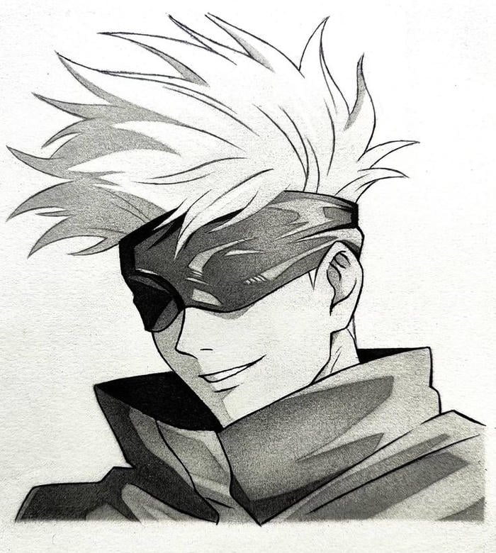 ảnh tranh vẽ anime nam ánh nhìn sâu