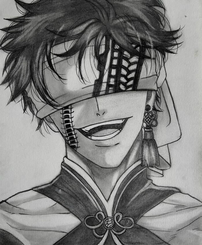 hình ảnh tranh vẽ anime nam tạo hình ngầu