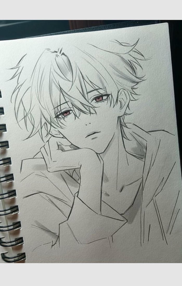 hình tranh vẽ anime nam tông màu tối