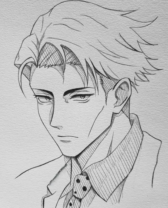 tranh vẽ anime nam phong vị ngầu chất