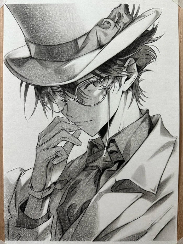 tranh vẽ anime nam tạo dáng đơn giản