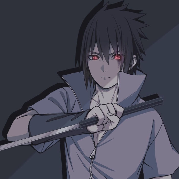 Hình ảnh avatar sasuke thể hiện trạng thái suy nghĩ sâu