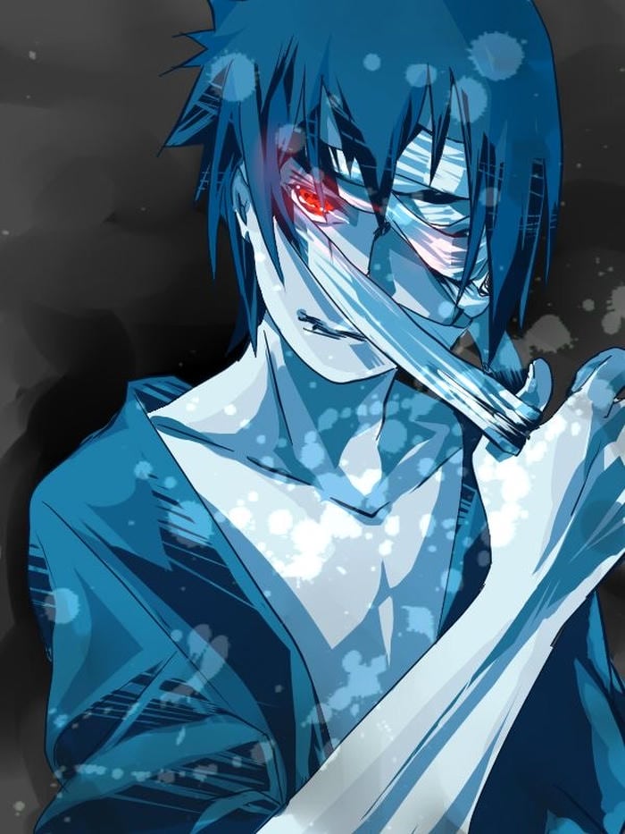 Hình avatar sasuke thể hiện tâm thế sẵn sàng hành động