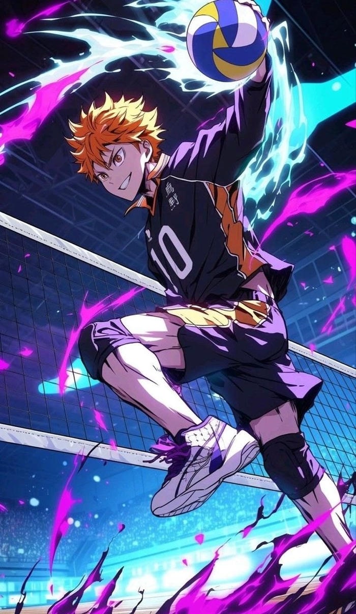 ảnh anime bóng chuyền biểu cảm tập trung