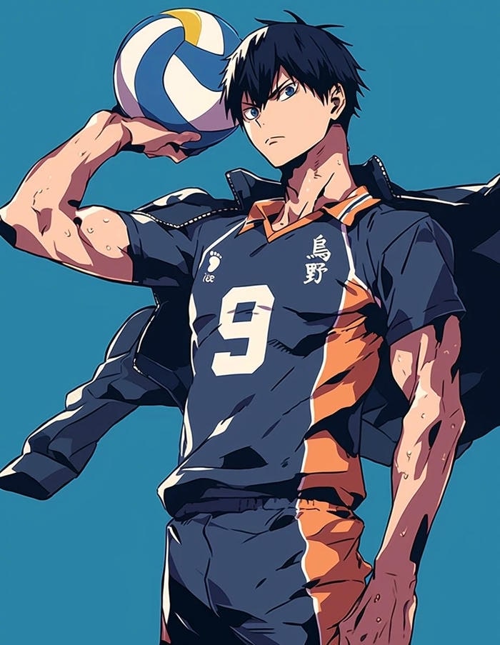 ảnh anime bóng chuyền nụ cười tự tin