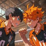 ảnh anime bóng chuyền trận đấu gay cấn