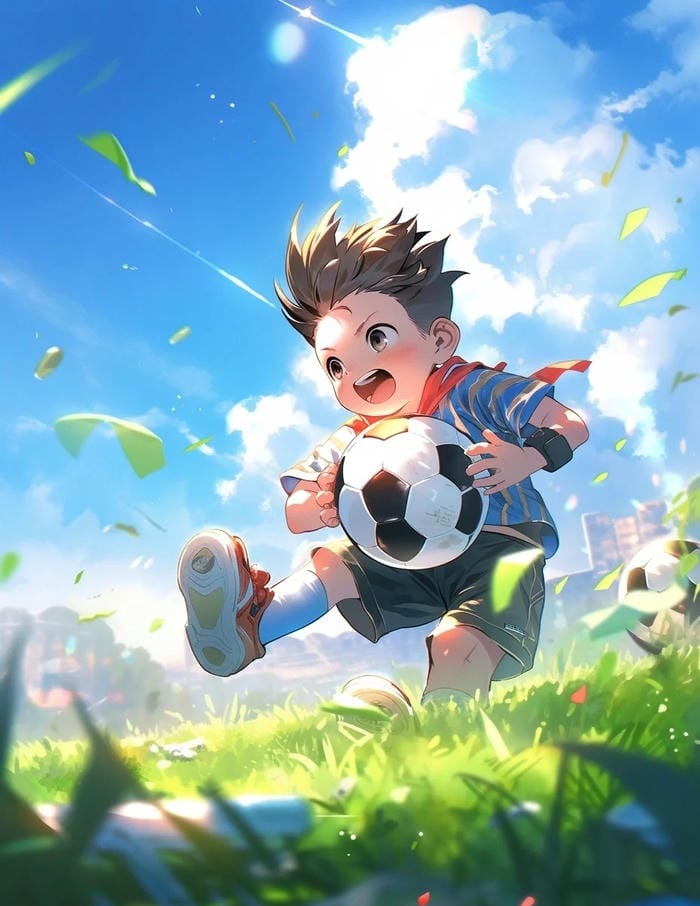 ảnh anime bóng đá tư thế phòng ngự