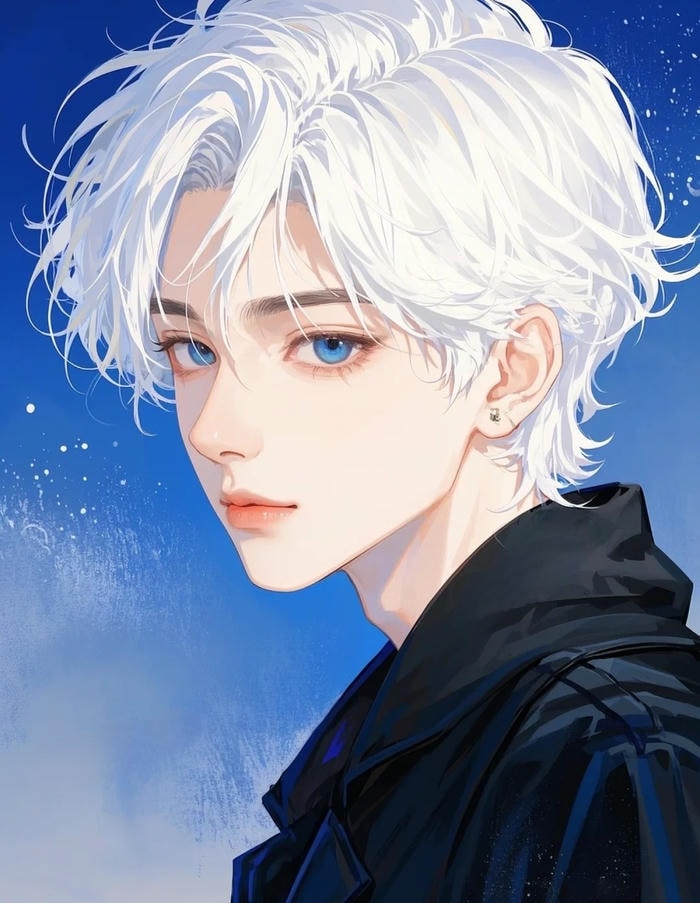 ảnh anime nam tóc trắng khí chất lạnh