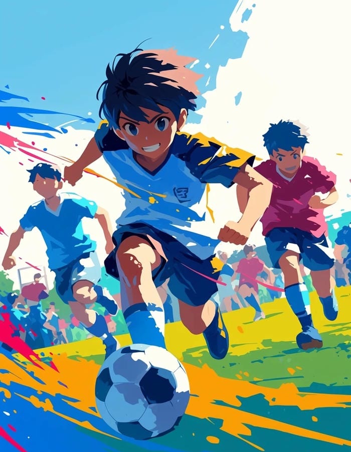 dẫn bóng ghi bàn ảnh anime bóng đá
