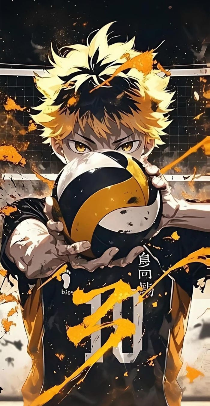 hình ảnh anime bóng chuyền tư thế tấn công
