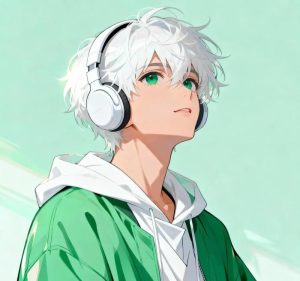 hình ảnh anime nam tóc trắng phong cách hiện đại