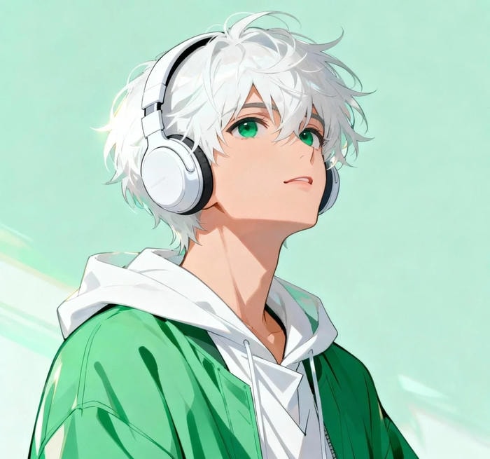 hình ảnh anime nam tóc trắng phong cách hiện đại