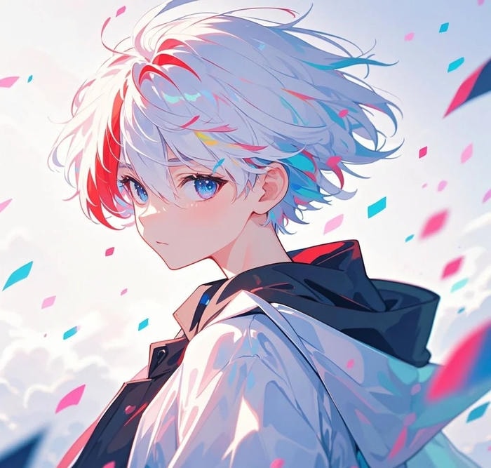 hình cực nét ảnh anime nam tóc trắng