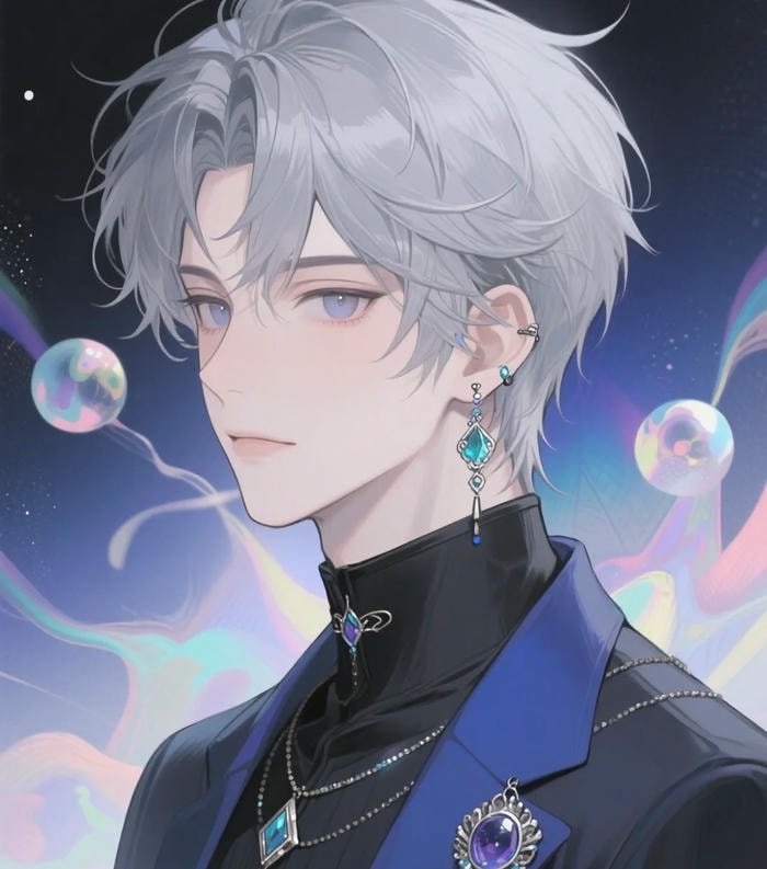 nét vẽ dứt khoát của ảnh anime nam tóc trắng