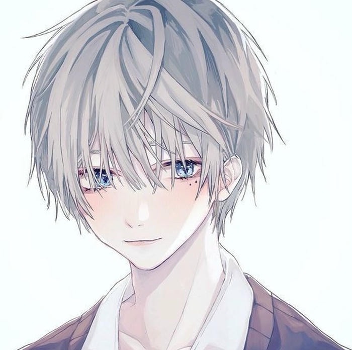 phong vị dark fantasy ảnh anime nam tóc trắng