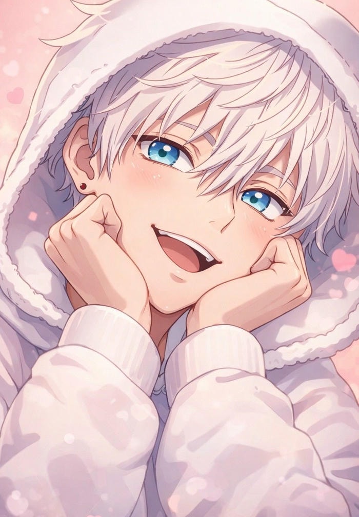 thần sắc đáng yêu ảnh anime nam tóc trắng