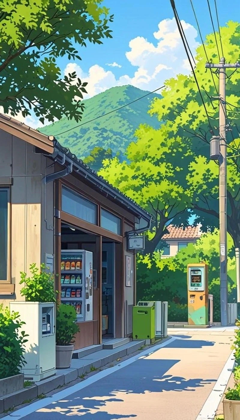 Ảnh anime phong cảnh thành phố đêm phong cách Nhật Bản đẹp