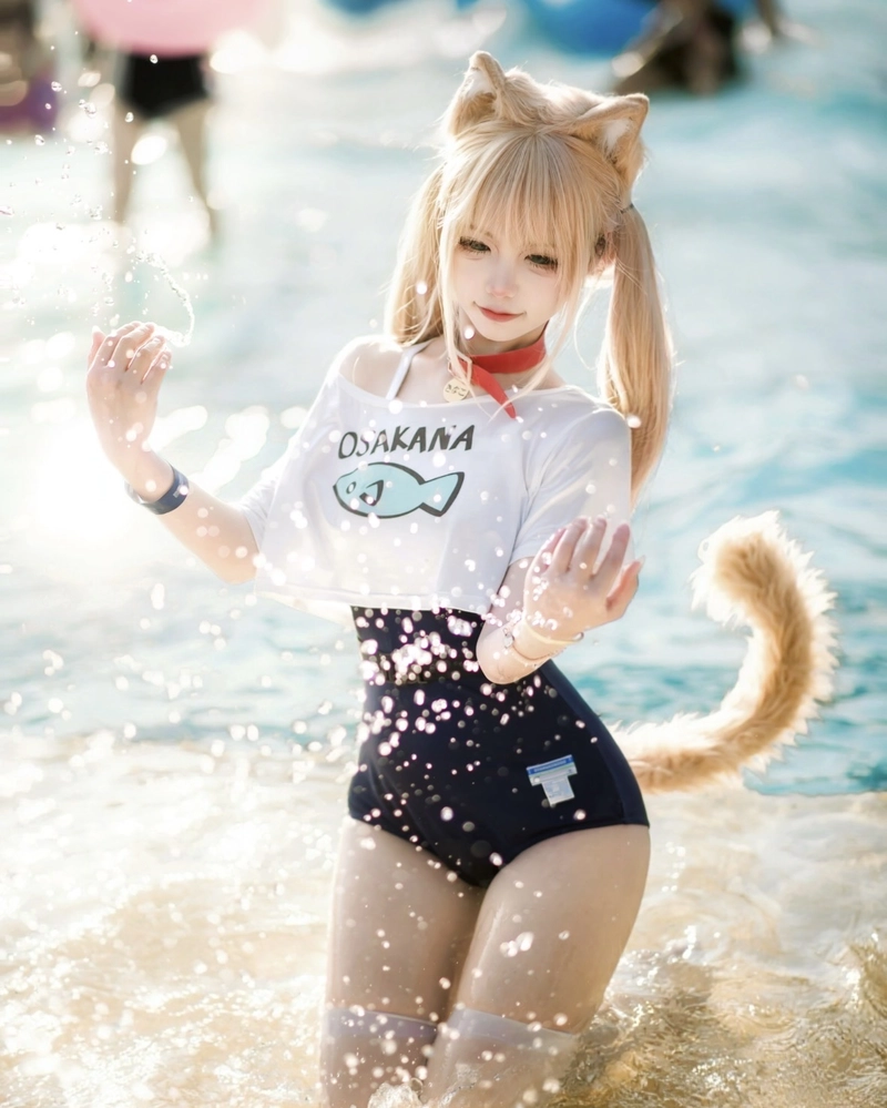 Ảnh cosplay mèo nữ với nụ cười đáng yêu cuốn hút