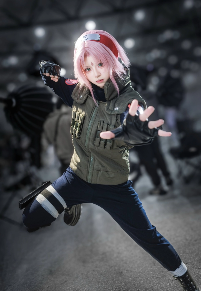Ảnh cosplay sakura ánh sáng tự nhiên nhẹ
