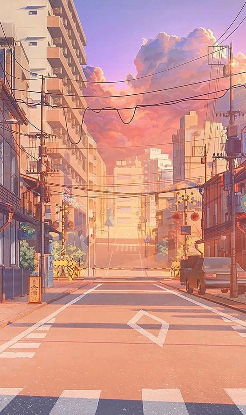 Ảnh hình nền phong cảnh anime với rừng cây cực chill